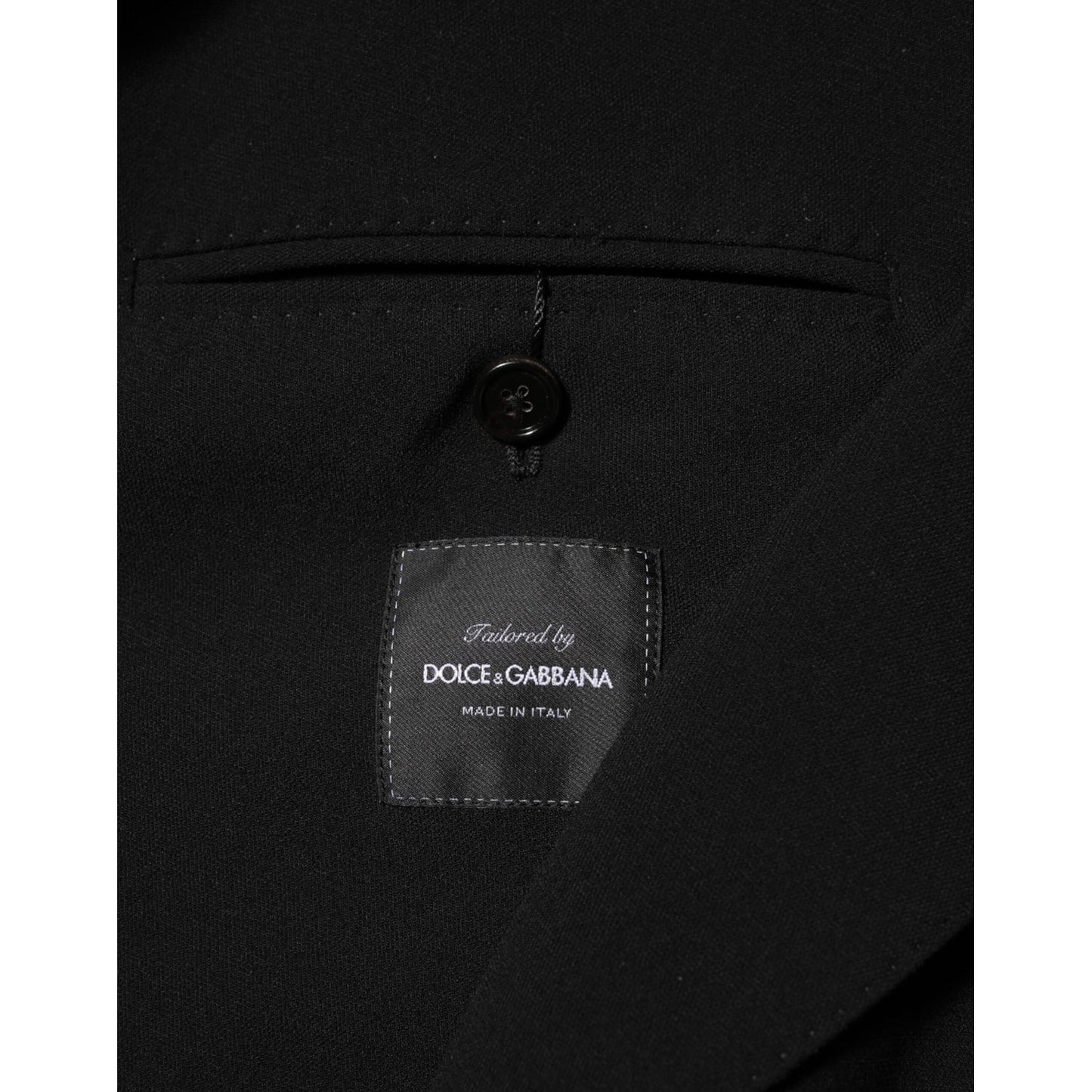 Dolce & Gabbana Black Wool Double Breasted Men Jacket Blazer