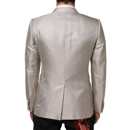 Dolce & Gabbana Beige MARTINI Double-Breasted Suit Blazer