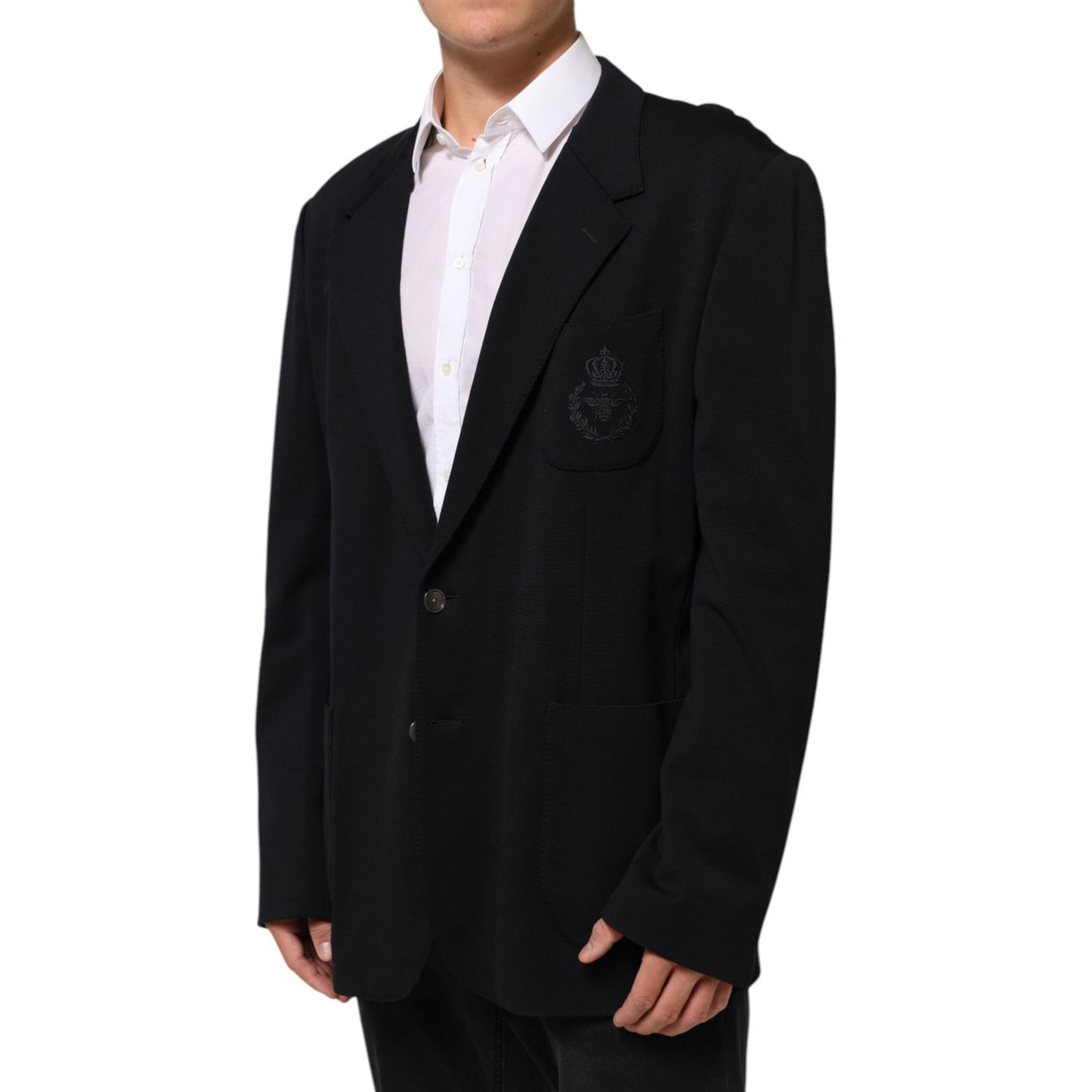 Dolce & Gabbana Black Viscose 2 Buttons Suit Jacket Blazer