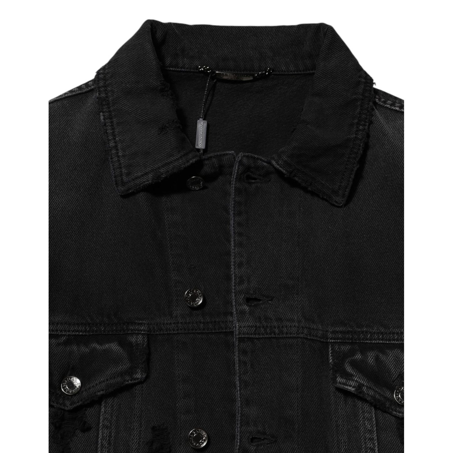 Dolce & Gabbana Black Cotton Stretch Denim Blouson Jacket