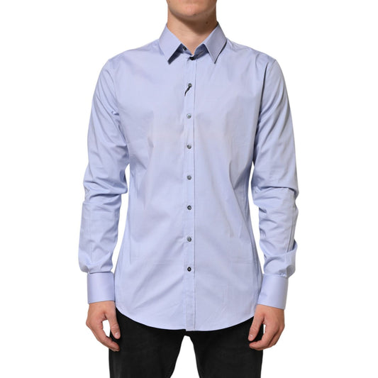 Dolce & Gabbana Blue SICILIA Cotton Men Dress Formal Shirt