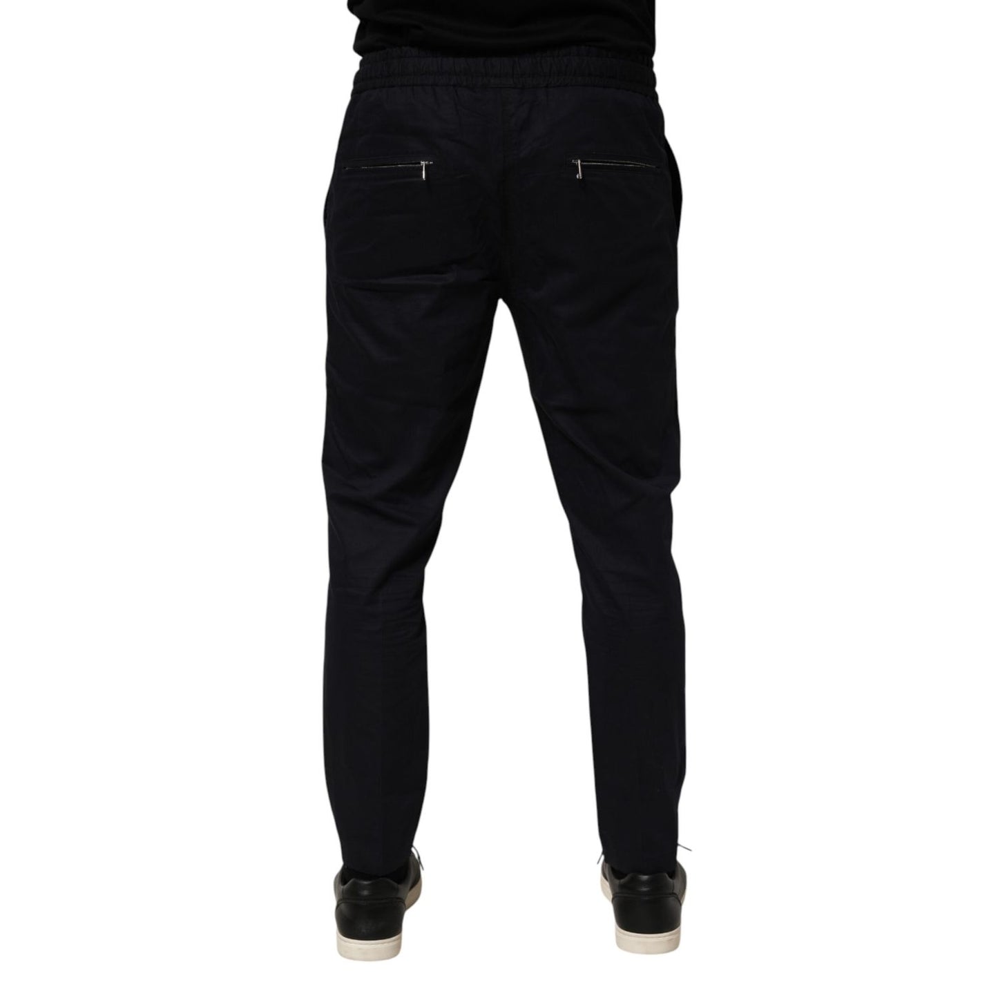 Dolce & Gabbana Black Mid Waist Drawstring Men Jogger Pants