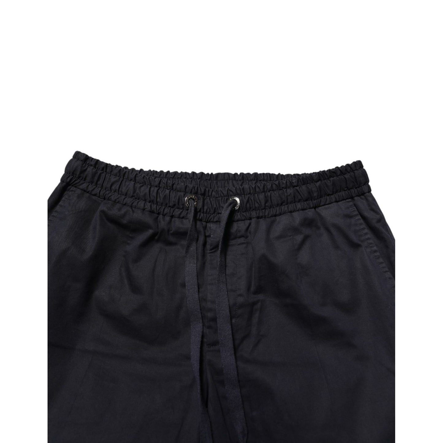 Dolce & Gabbana Black Mid Waist Drawstring Men Jogger Pants