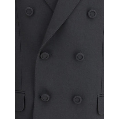 Valentino Black Polyester Coat