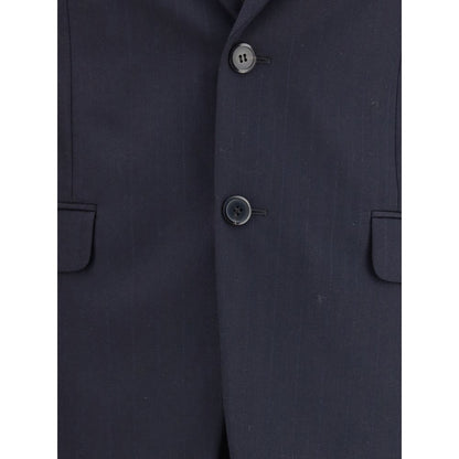 Prada Blue Fleece Wool Two-Piece Suit