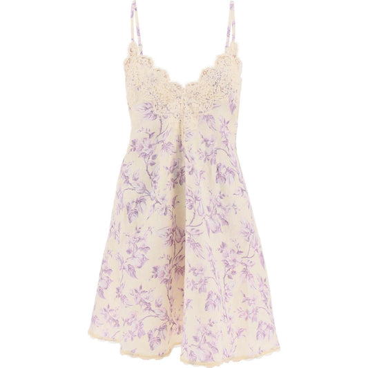 Zimmermann mini linen dress with lace trim