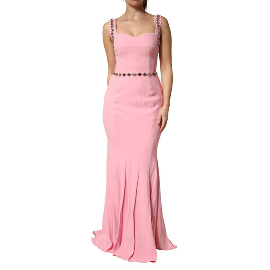 Dolce & Gabbana Pink Embellished Sheath Mermaid Gown Dress 1728,67345645728,Clothing,Cocktail - Dresses - Clothing,Dolce & Gabbana,Dresses - Clothing,IT46|XL,Material: 46+03+51%VI,Pink,Preowned / Defect,Sleeveless - Dresses - Clothing,Women