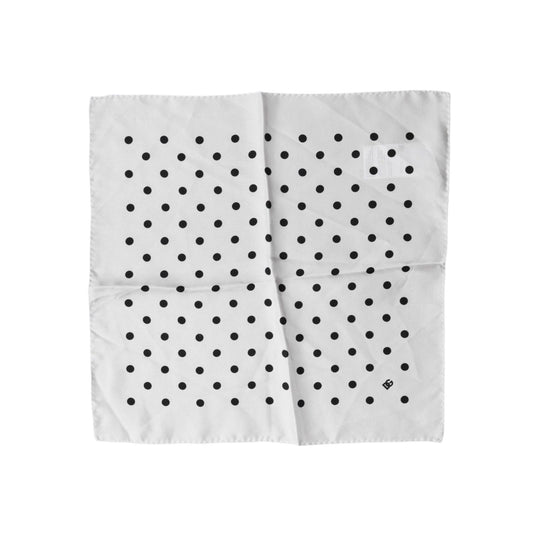 Dolce & Gabbana White Polka Dot Square Handkerchief Scarf