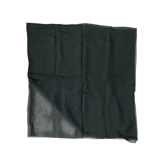 Dolce & Gabbana Dark Green Silk Neck Wrap Foulard  Scarf