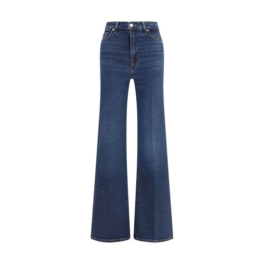 7FOR Blue Cotton Flared Jeans 1728,26,27,72470364320,7FOR,Blue,Clothing,Flared Jeans - Jeans Denim - Clothing,Jeans Denim - Clothing,New with tags,W29,Women