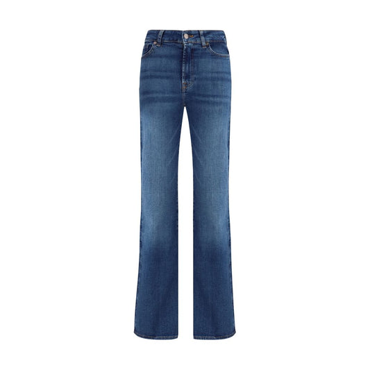 7FOR Blue Cotton Bootcut Jeans 1728,27,28,72470364320,7FOR,Blue,Bootcut Jeans - Jeans Denim - Clothing,Clothing,Jeans Denim - Clothing,New with tags,W24,W25,W29,Women