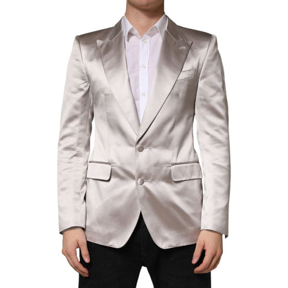 Dolce & Gabbana Silver SICILIA Single Breasted Jacket Blazer
