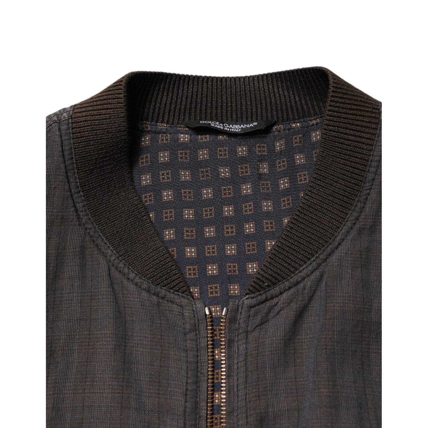 Dolce & Gabbana Black Stripes Cotton Full Zip Bomber Jacket