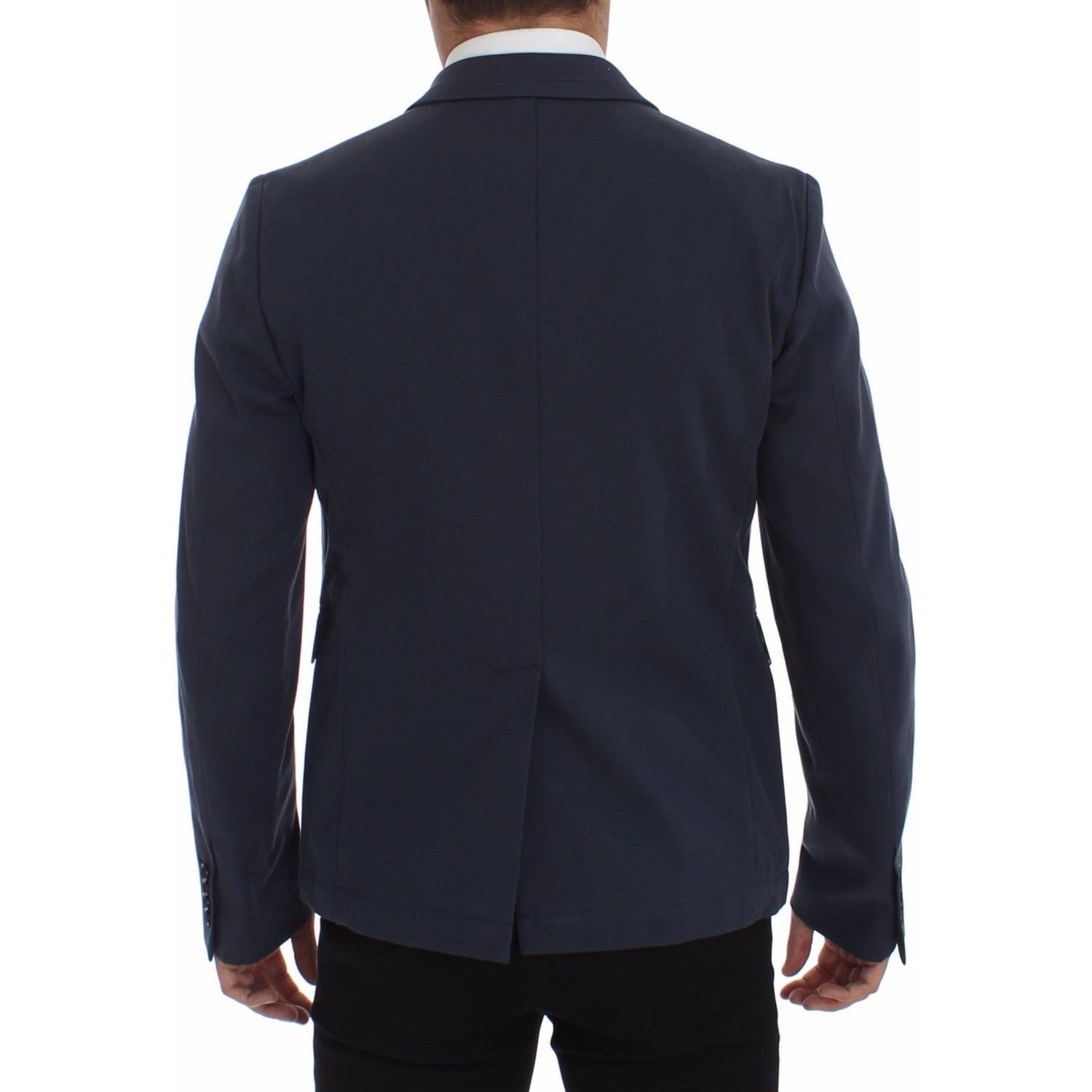 Dolce & Gabbana Blue Cotton Stretch Casual Blazer