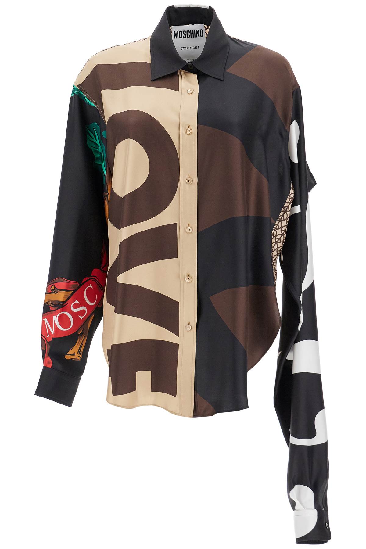 Moschino silk patchwork shirt Topwear Moschino