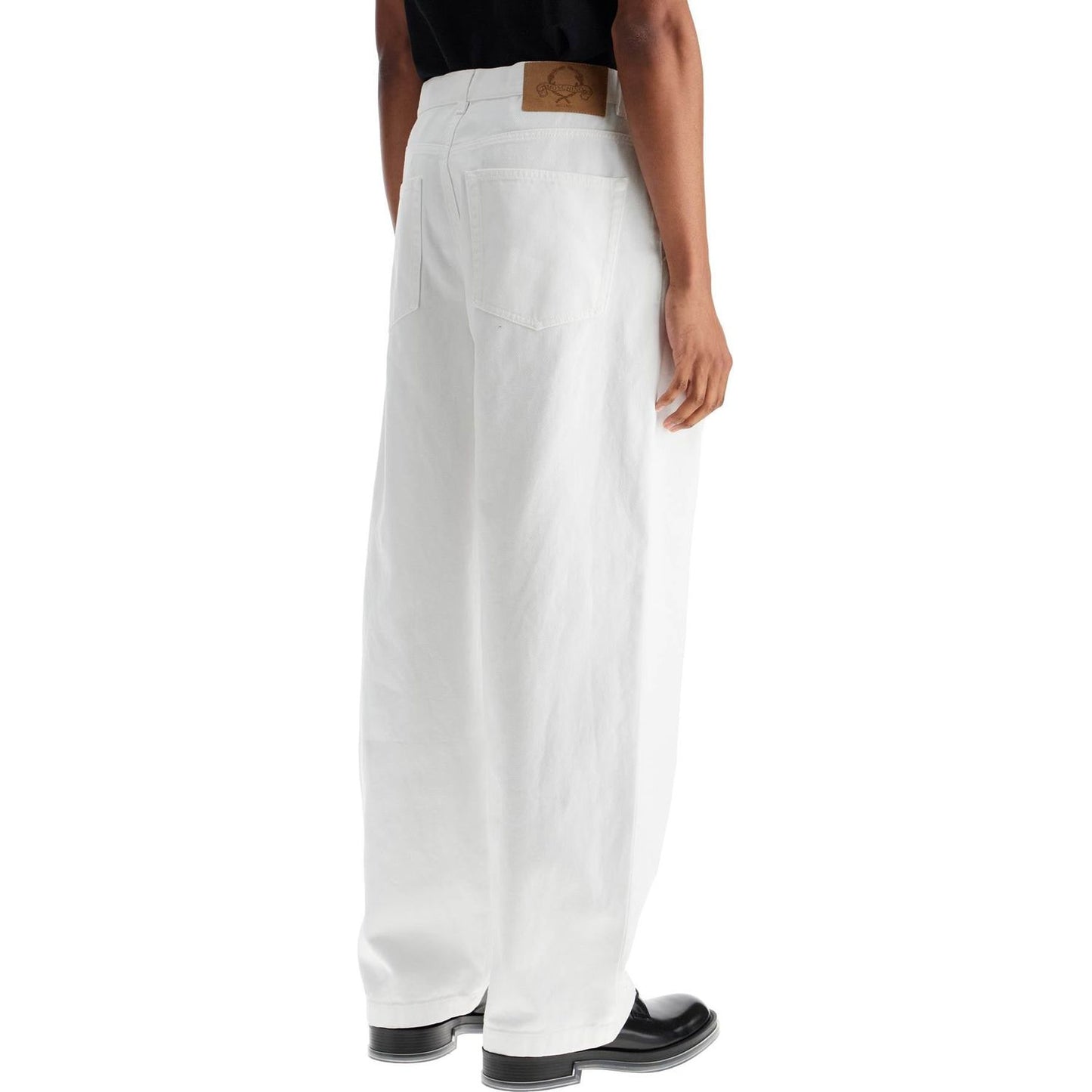 Moschino white cotton wide leg trousers Trousers Moschino