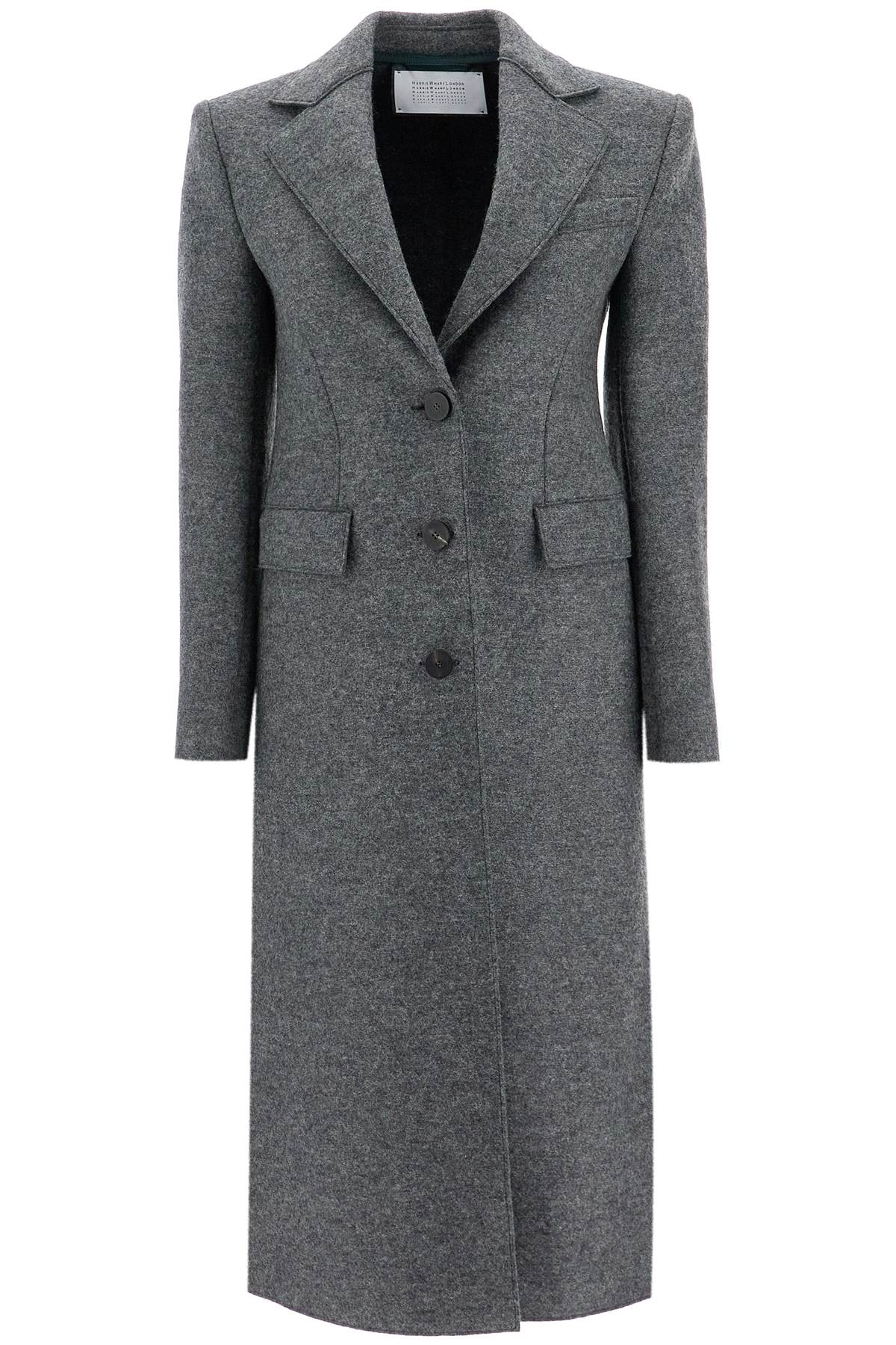 Harris Wharf London single-breasted coat in pressed wool Jackets Harris Wharf London