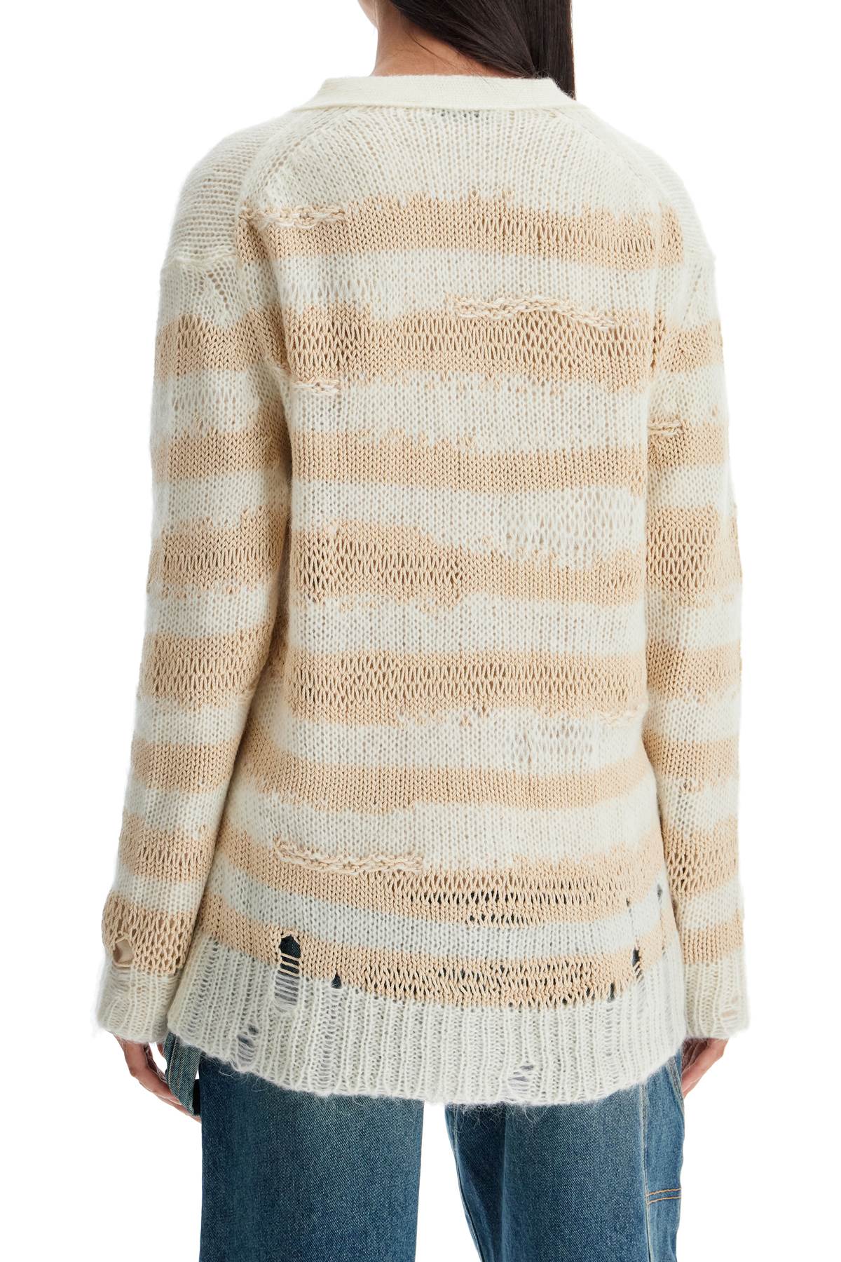 Acne Studios striped distressed cardigan with Knitwear Acne Studios