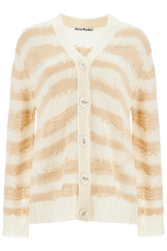 Acne Studios striped distressed cardigan with Knitwear Acne Studios