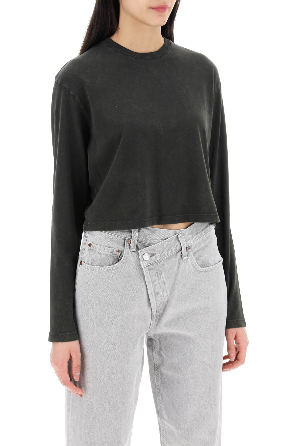 Agolde "cropped long-sleeved mason t