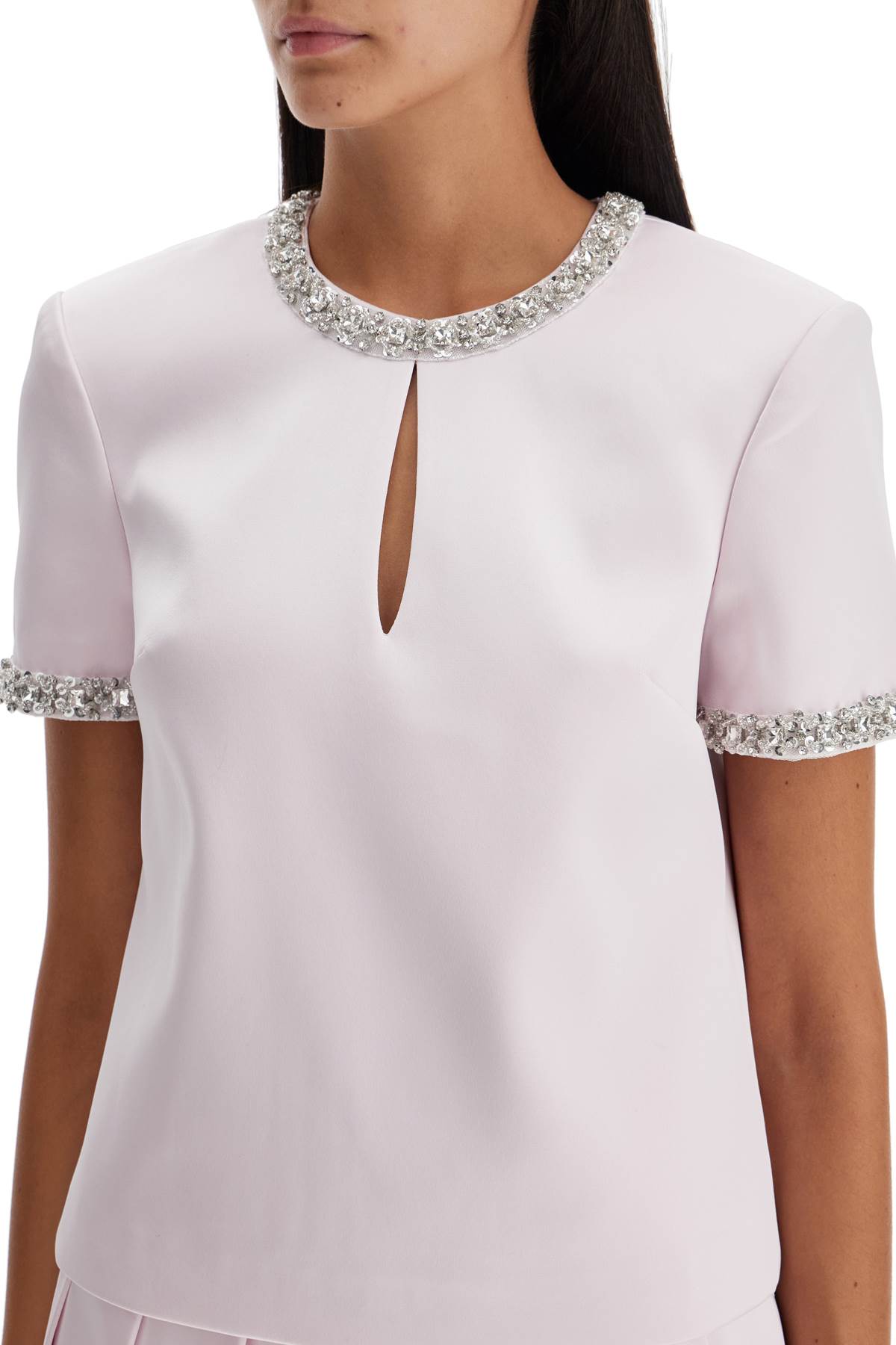 Self-Portrait Self Portrait 'satin top with crystals embellishments Topwear Self-Portrait