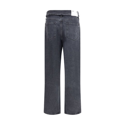Agolde Black Cotton Tapered Jeans Agolde