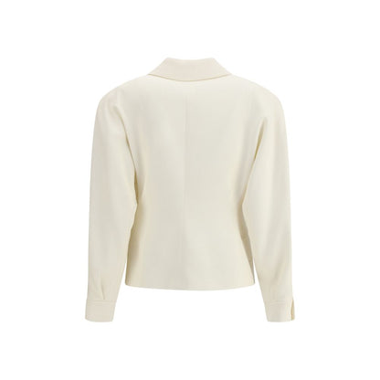 Alessandra Rich Cream Fleece Wool Blazer Alessandra Rich