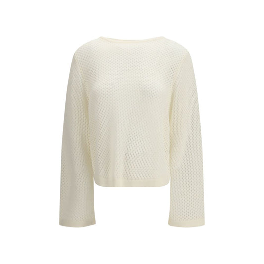 Allude White Fleece Wool Sweatshirt 1728,72470364320,Allude,Clothing,M,New with tags,Sweaters - Clothing,Sweatshirts - Sweaters - Clothing,White,Women