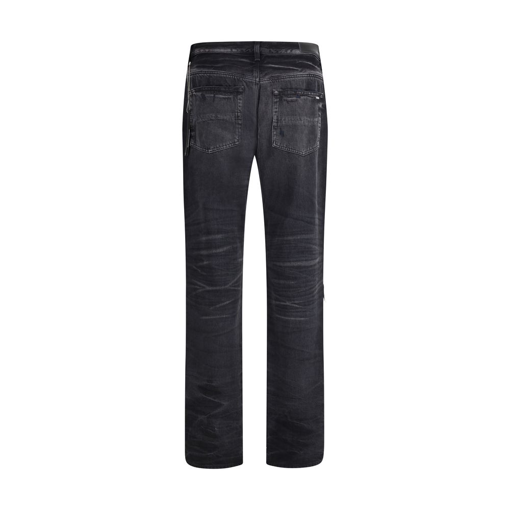 Amiri Black Cotton Straight-Leg Jeans Amiri