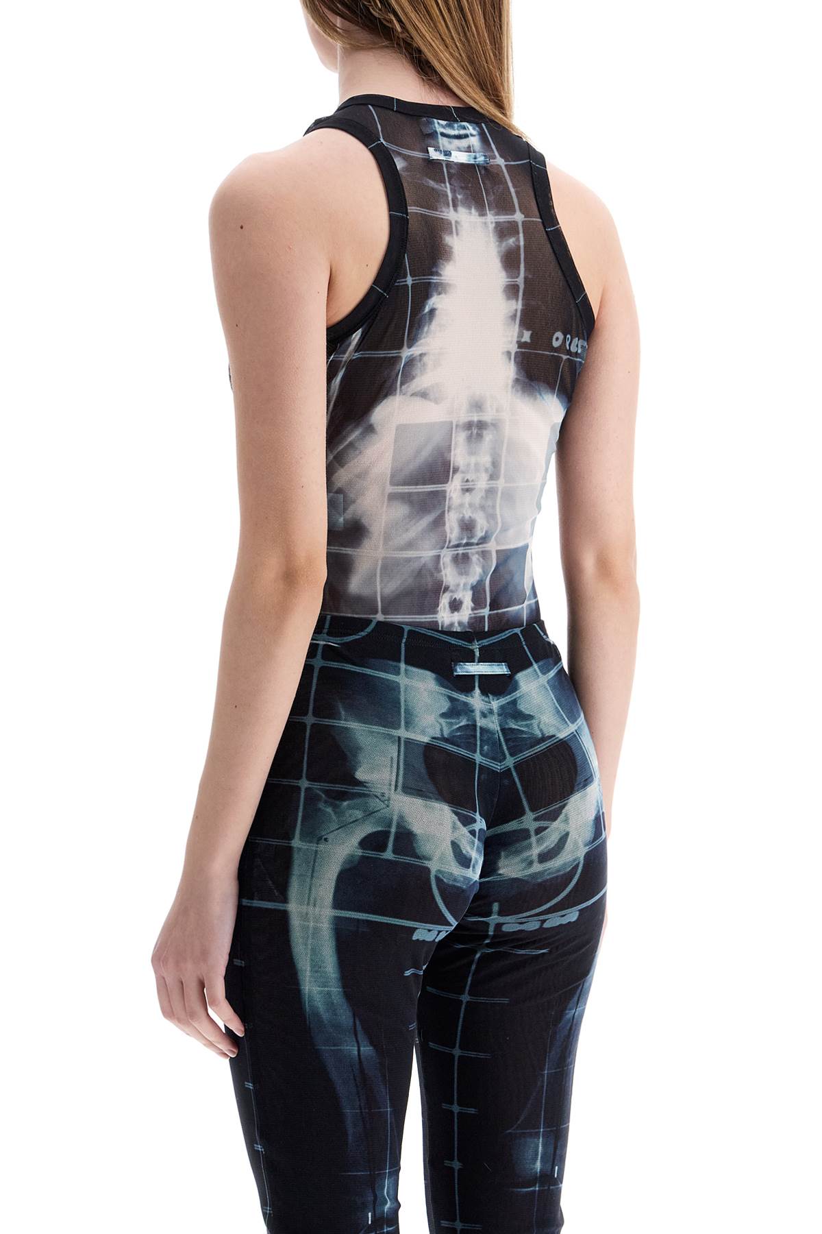 JEAN PAUL GAULTIER body in black polyamide with x-ray print Topwear JEAN PAUL GAULTIER