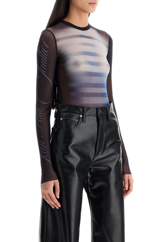 JEAN PAUL GAULTIER printed mesh body suit for Topwear JEAN PAUL GAULTIER