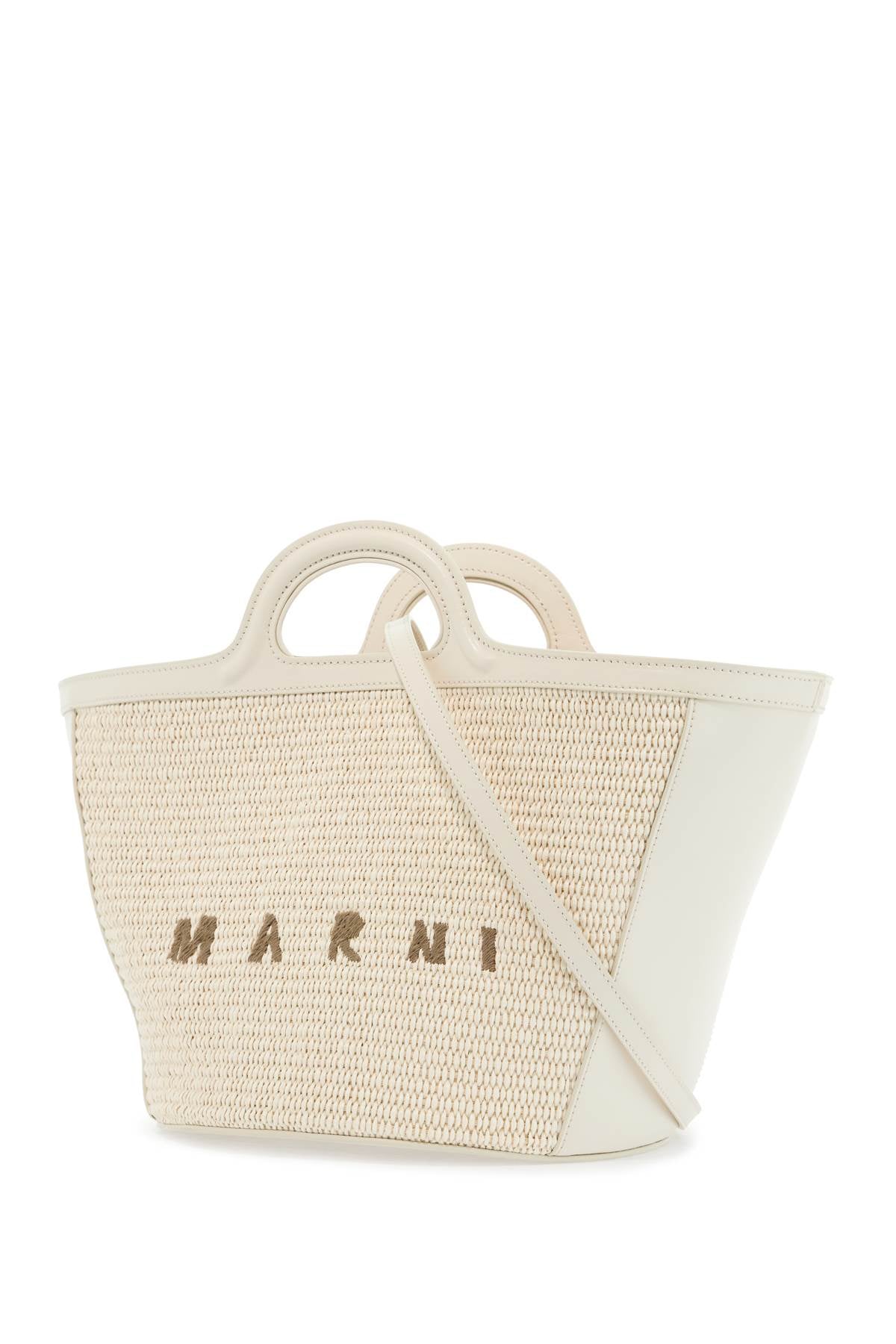 Marni beige cotton and nylon handbag with woven design Handbag Marni