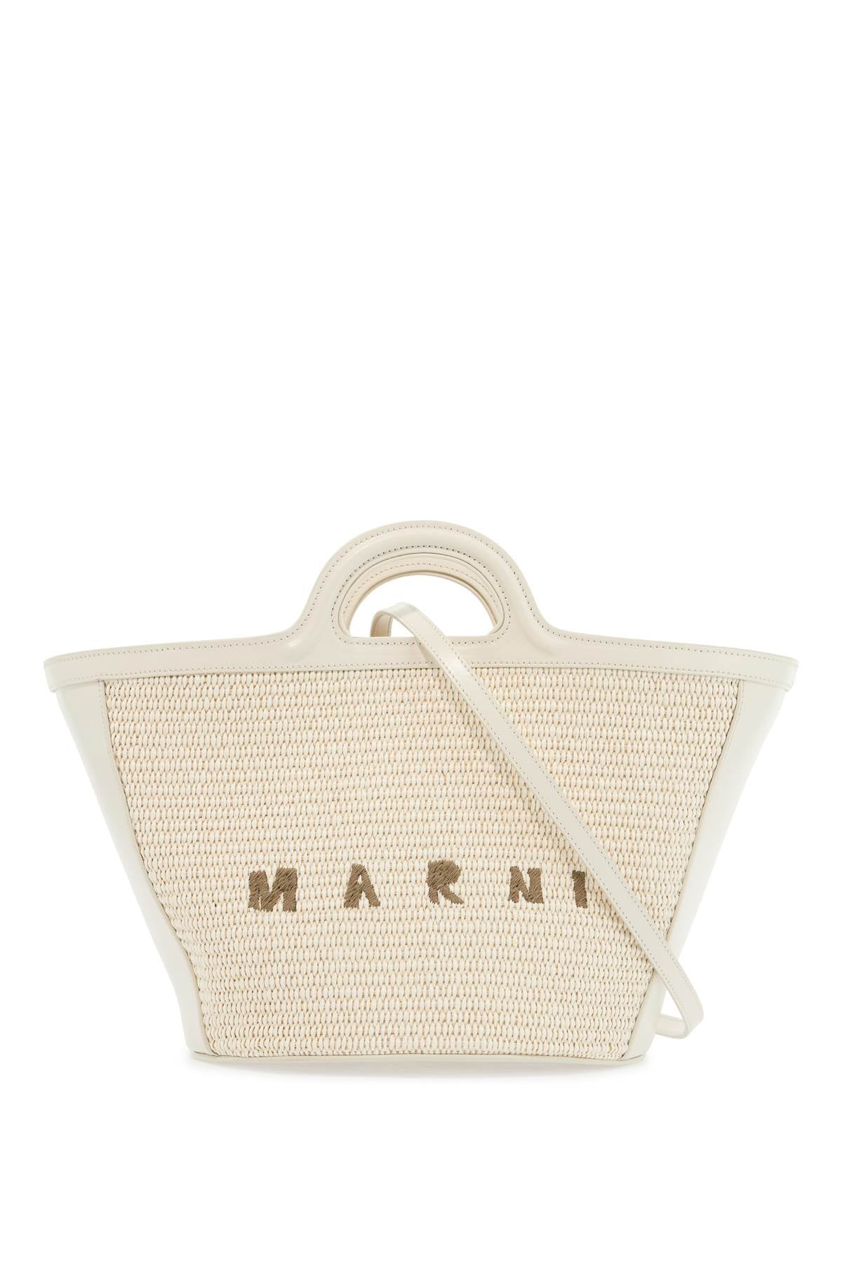 Marni beige cotton and nylon handbag with woven design Handbag Marni