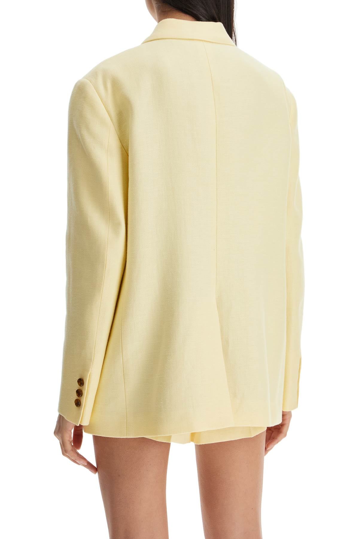 Blaze Milano light yellow linen oversized blazer Jackets Blaze Milano