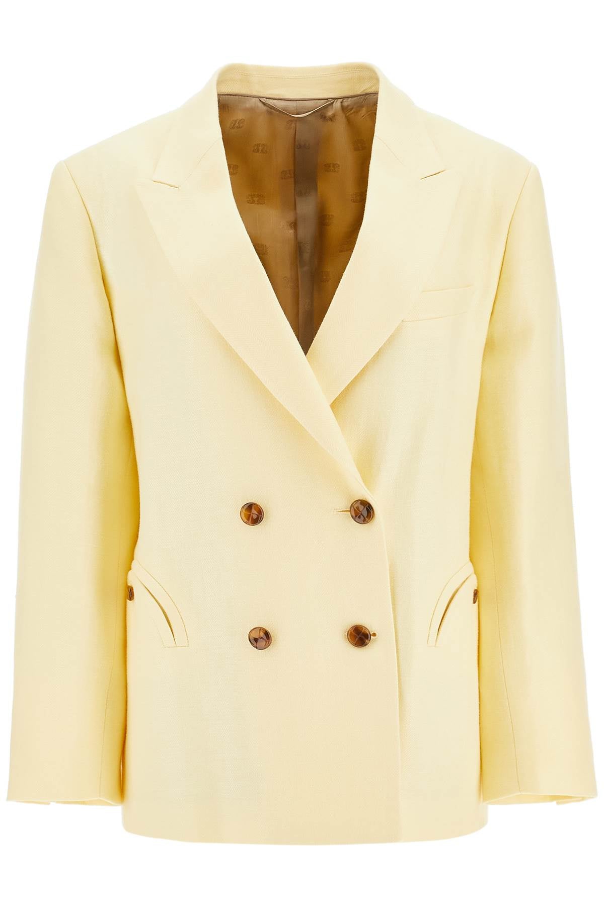 Blaze Milano light yellow linen oversized blazer Jackets Blaze Milano