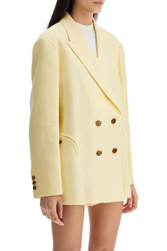 Blaze Milano light yellow linen oversized blazer Jackets Blaze Milano