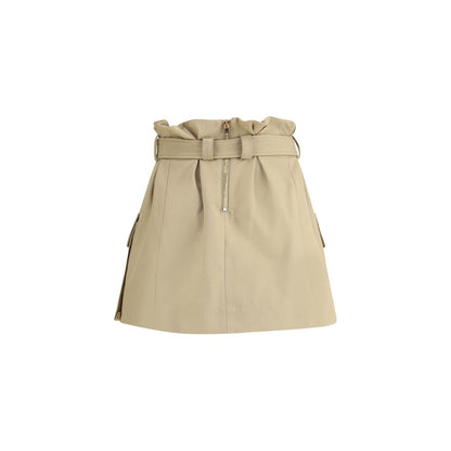 Balmain Beige Cotton Mini Skirt Balmain