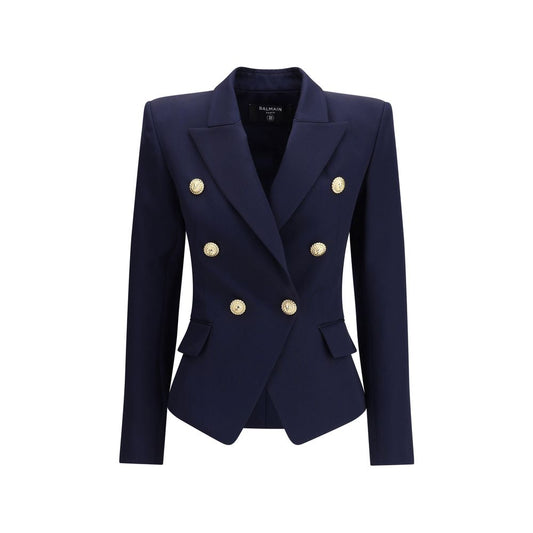 Balmain Blue Fleece Wool Blazer Balmain