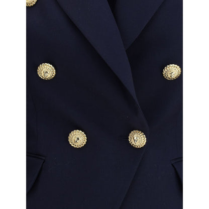 Balmain Blue Fleece Wool Blazer Balmain
