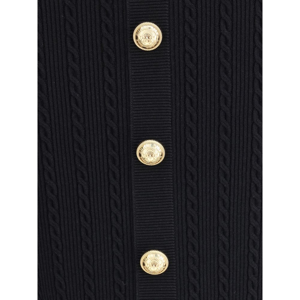 Balmain Gold Viscose Midi Skirt Balmain