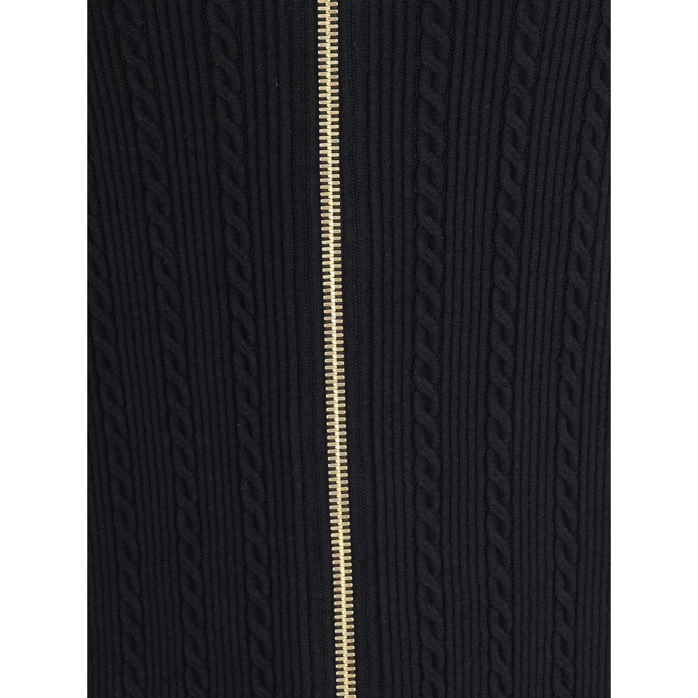 Balmain Gold Viscose Midi Skirt Balmain