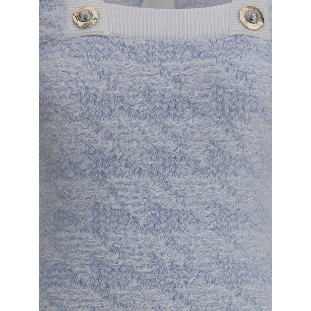 Balmain Light Blue Polyamide Casual Dress Balmain