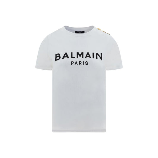 Balmain White Cotton T-Shirt Balmain