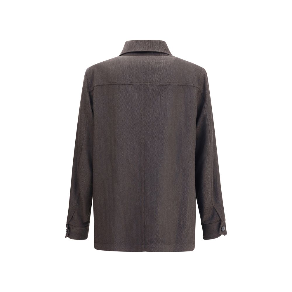 Brioni Brown Wool Coat Brioni