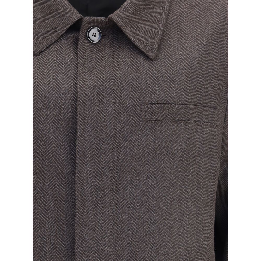 Brioni Brown Wool Coat Brioni