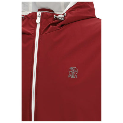 Brunello Cucinelli Bordeaux Polyamide Shell Jacket 1728,72470364320,Bordeaux,Brunello Cucinelli,Clothing,Jackets & Coats - Clothing,L,Men,New with tags,S,Shell Jackets - Jackets & Coats - Clothing,XL
