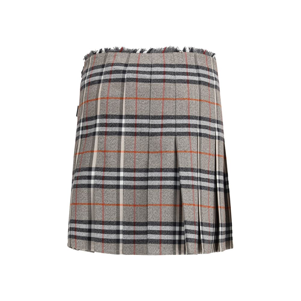 Burberry Gray Wool Mini Skirt