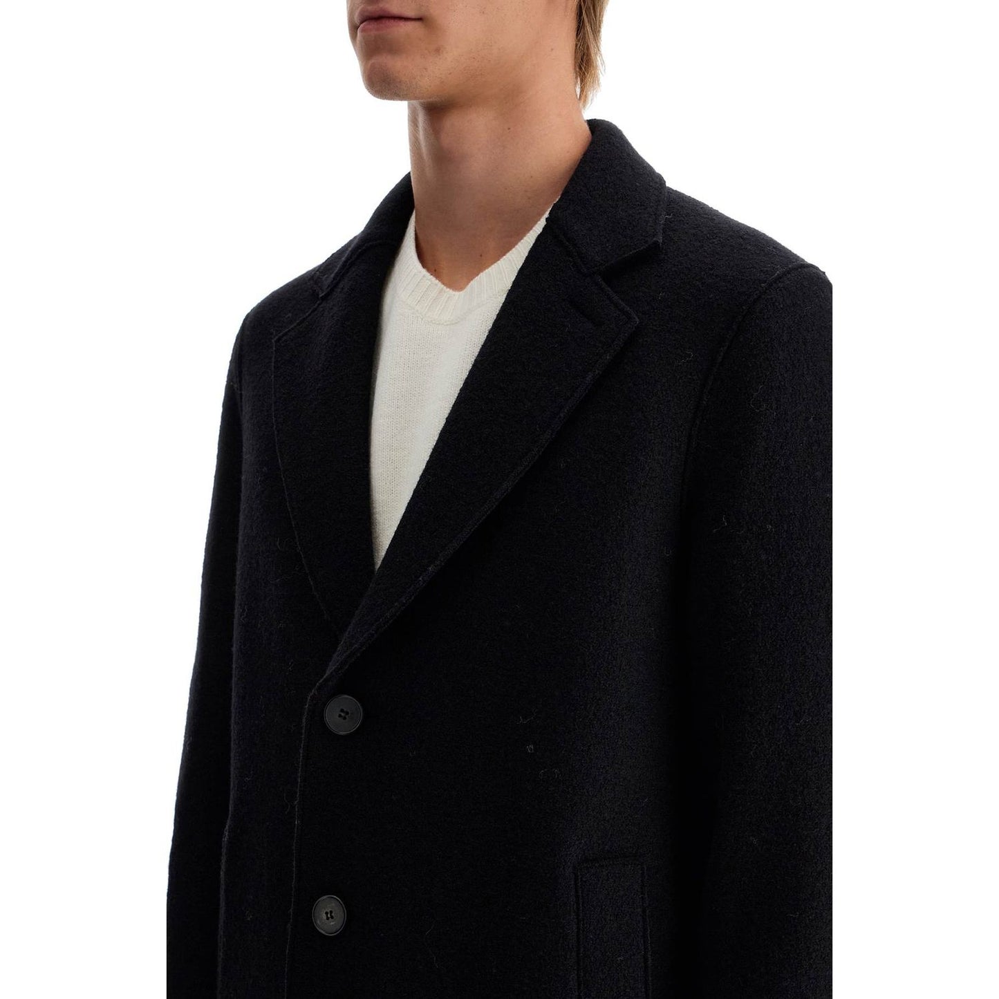 Harris Wharf London single-breasted wool coat in boiled Jackets Harris Wharf London