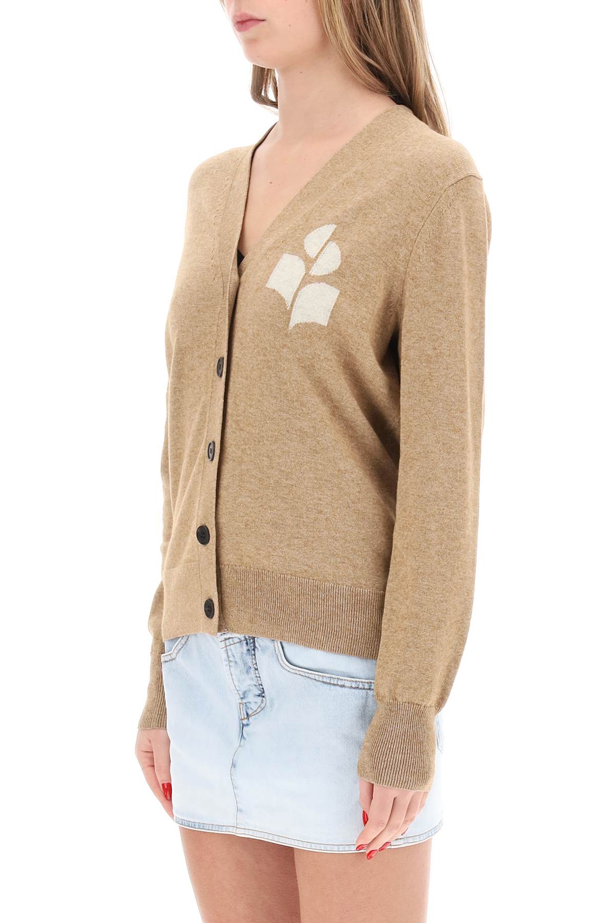 Isabel Marant Etoile karin cardigan with logo intarsia Knitwear Isabel Marant Etoile