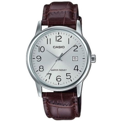 CASIO COLLECTION Mod. DATE. LEATHER - SILVER WATCHES
